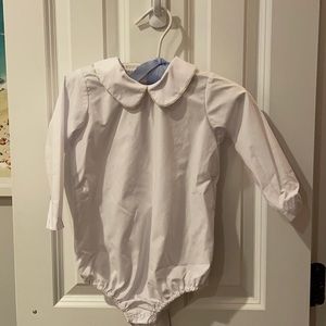 Beaufort Bonnet Company 2T White Peter Pan Collar Bodysuit Shirt